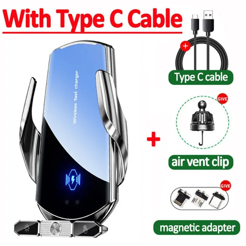 Car Wireless Charger Magnetic Fast Charging Station Air Vent Stand Car Phone Holder Mount For iPhone 16 15 14 13 12 Pro Samsung
