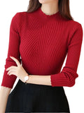 Women’s Ruffle Mock Neck Sweater