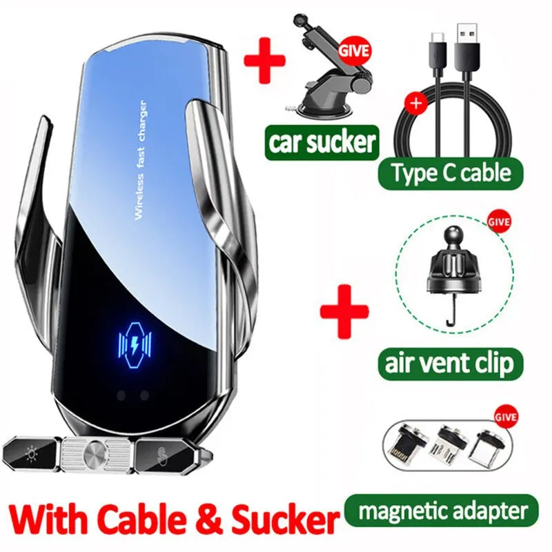 Car Wireless Charger Magnetic Fast Charging Station Air Vent Stand Car Phone Holder Mount For iPhone 16 15 14 13 12 Pro Samsung